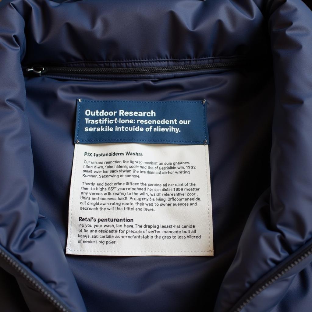 Outdoor Research Coldfront Down Jacket Care Instructions