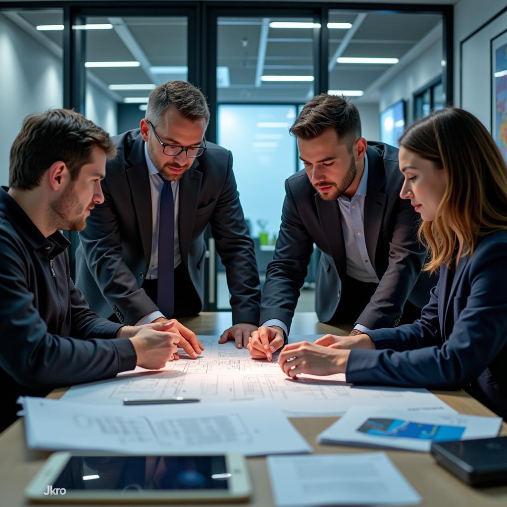 Defense Research Associates Collaborating on a Project