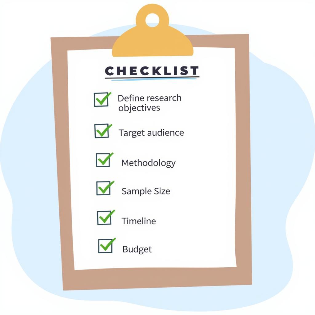 Checklist for developing a marketing research plan