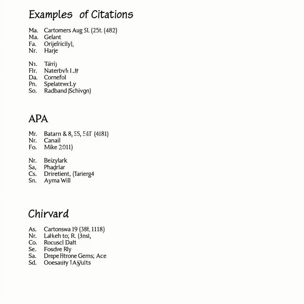 Examples of Different Citation Styles