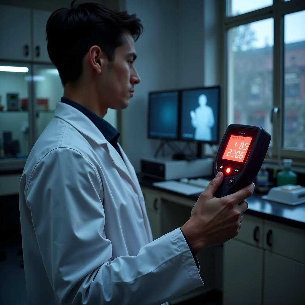 EMF reader detects unusual activity in a molecular biology lab