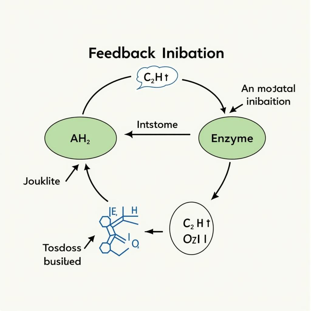 Diagram showing enzyme regulation via feedback inhibition