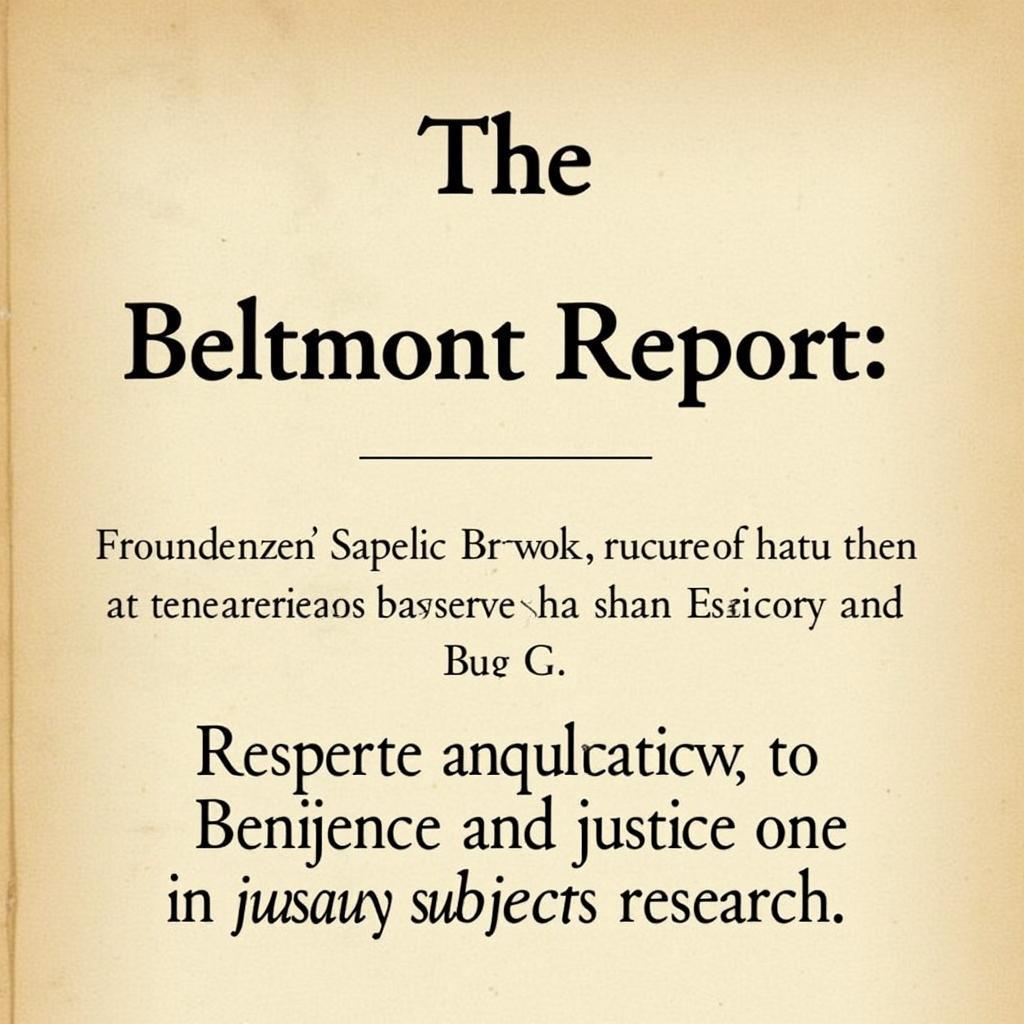 The Belmont Report and its Guiding Principles