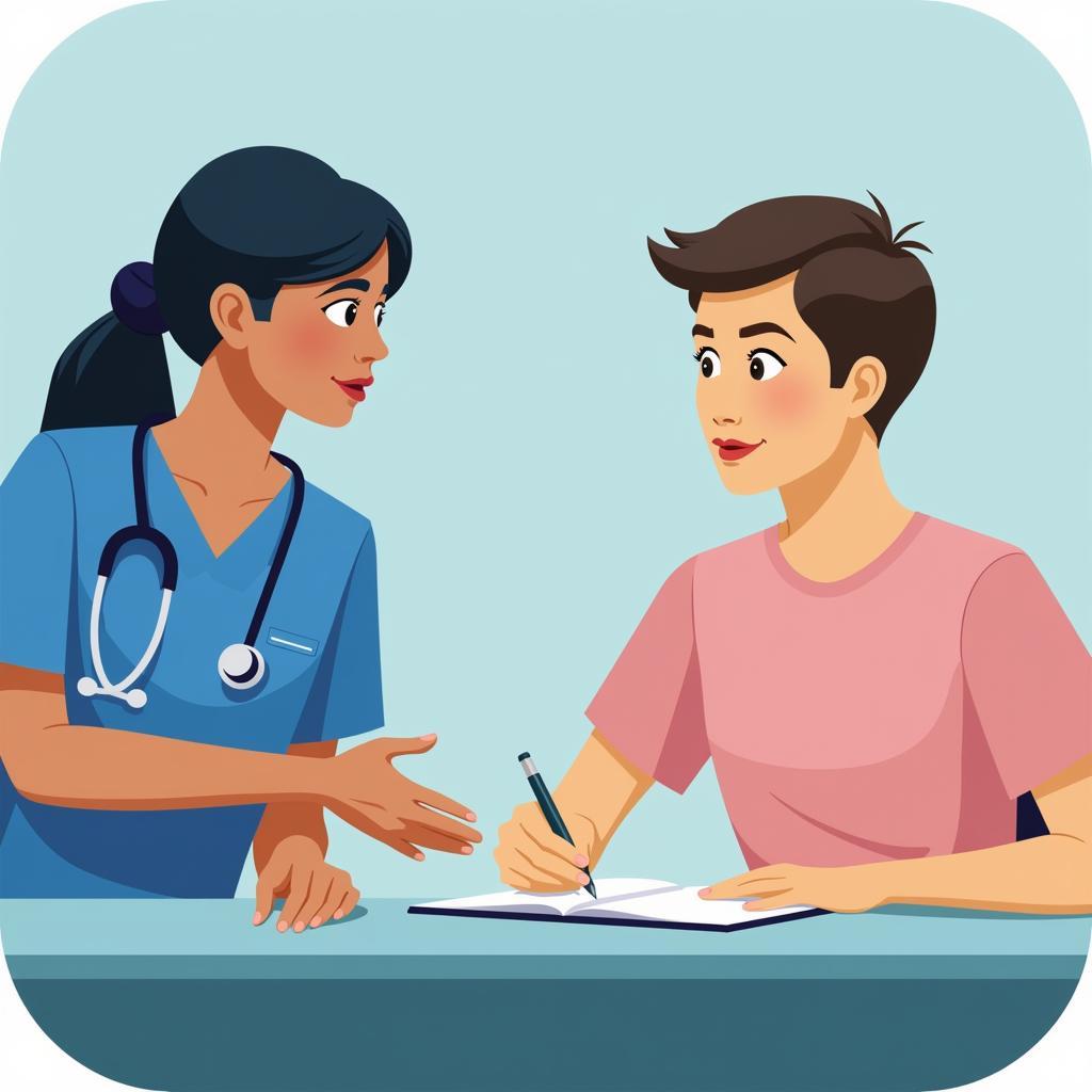 Nurse discussing informed consent with a patient