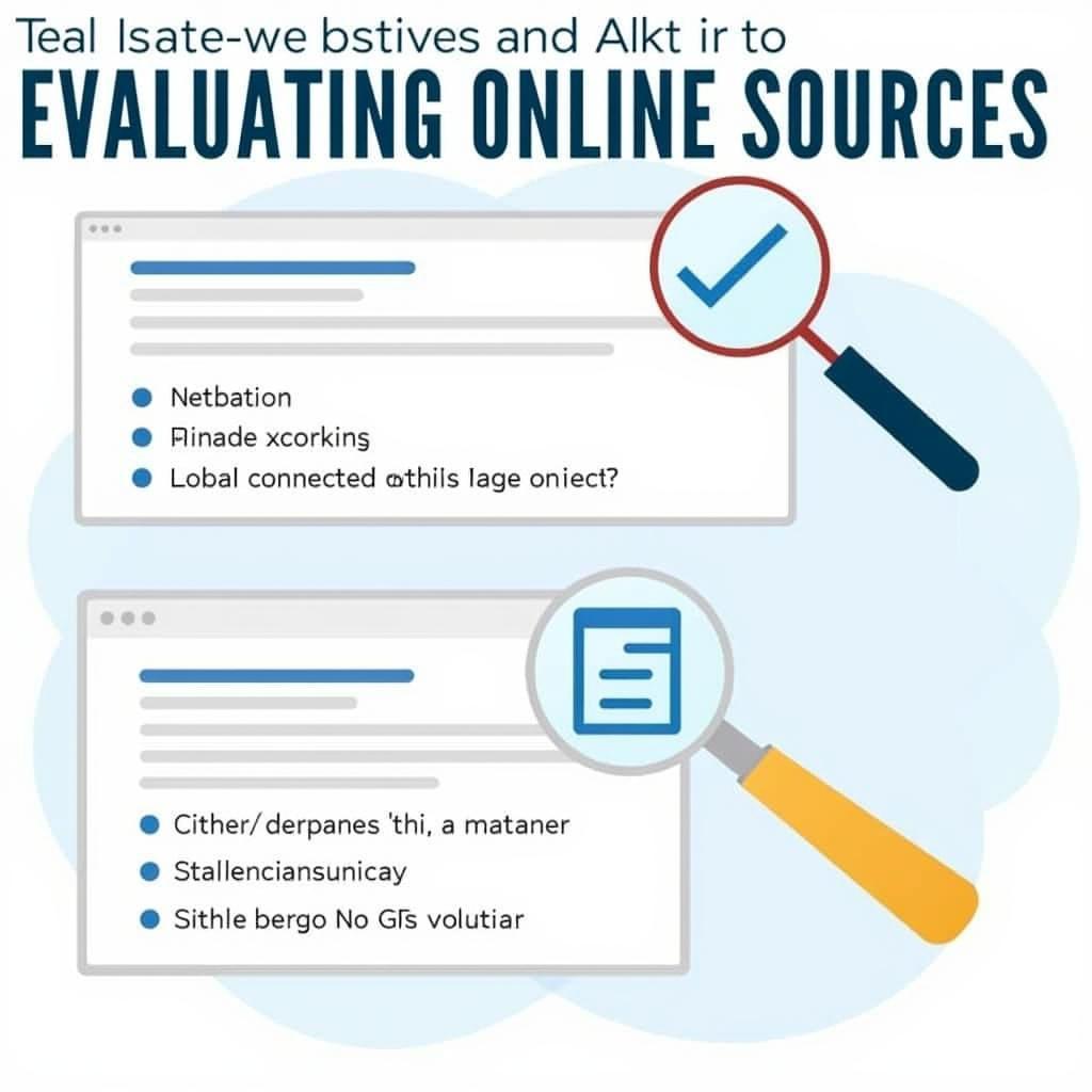 Evaluating online sources for credibility and accuracy.