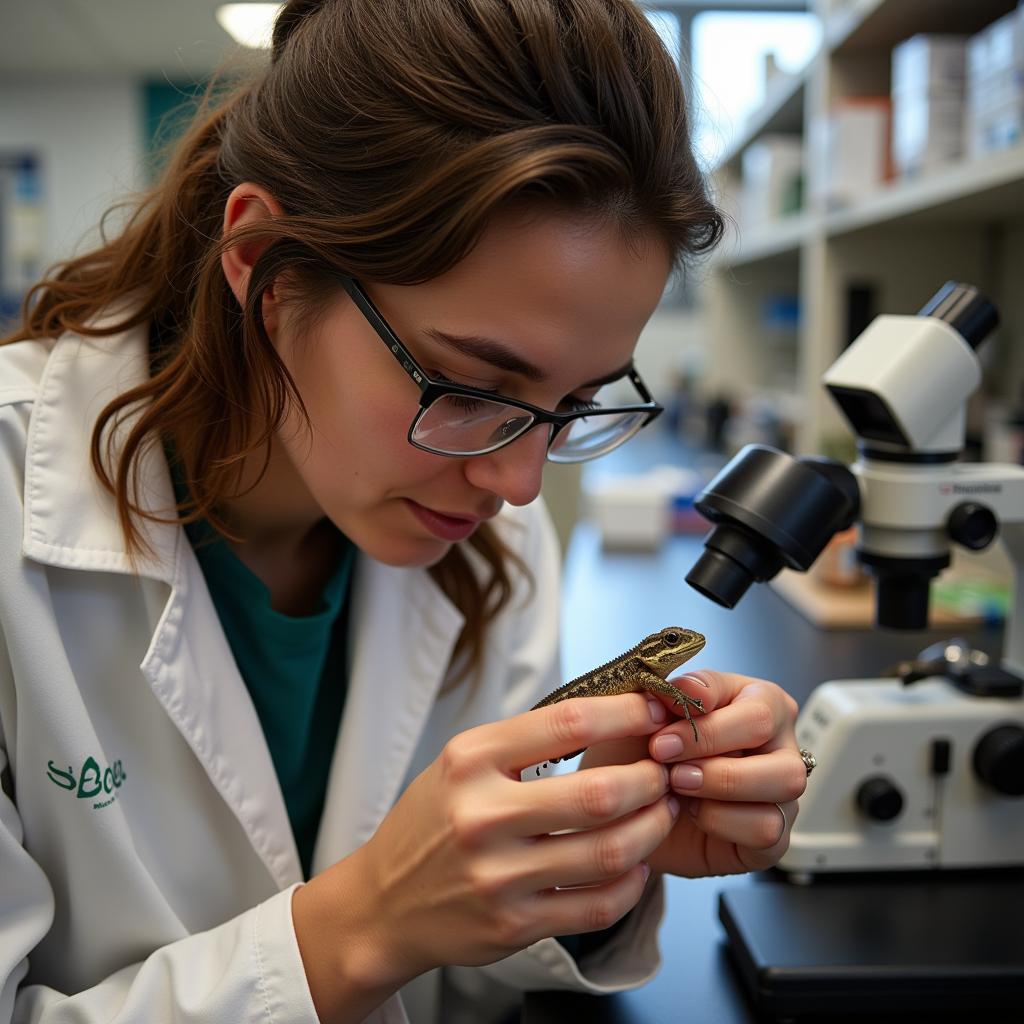 Scientist Studying Galapagos Wildlife