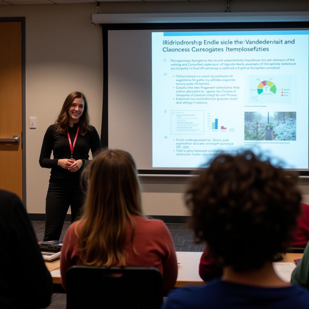 Student presenting research findings at Georgia Tech