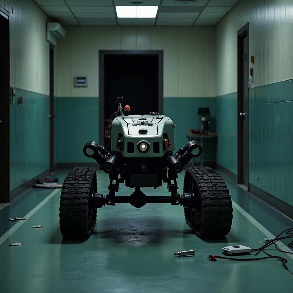 Ground Robot Collecting Data in Abandoned Hospital