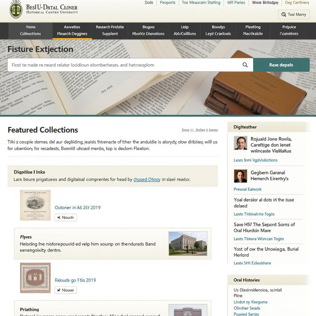 Historical Research Center Website Homepage