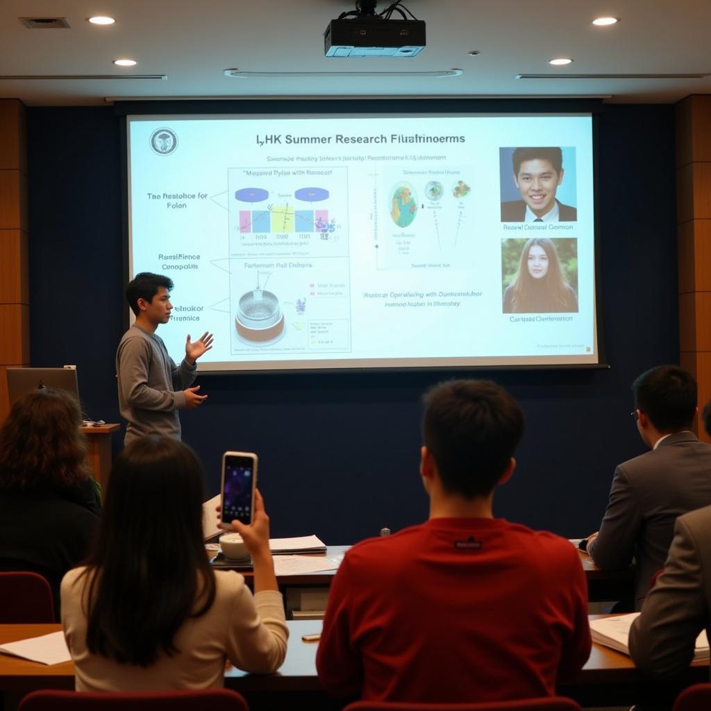 A student presenting their research findings at the HKU Summer Research Programme