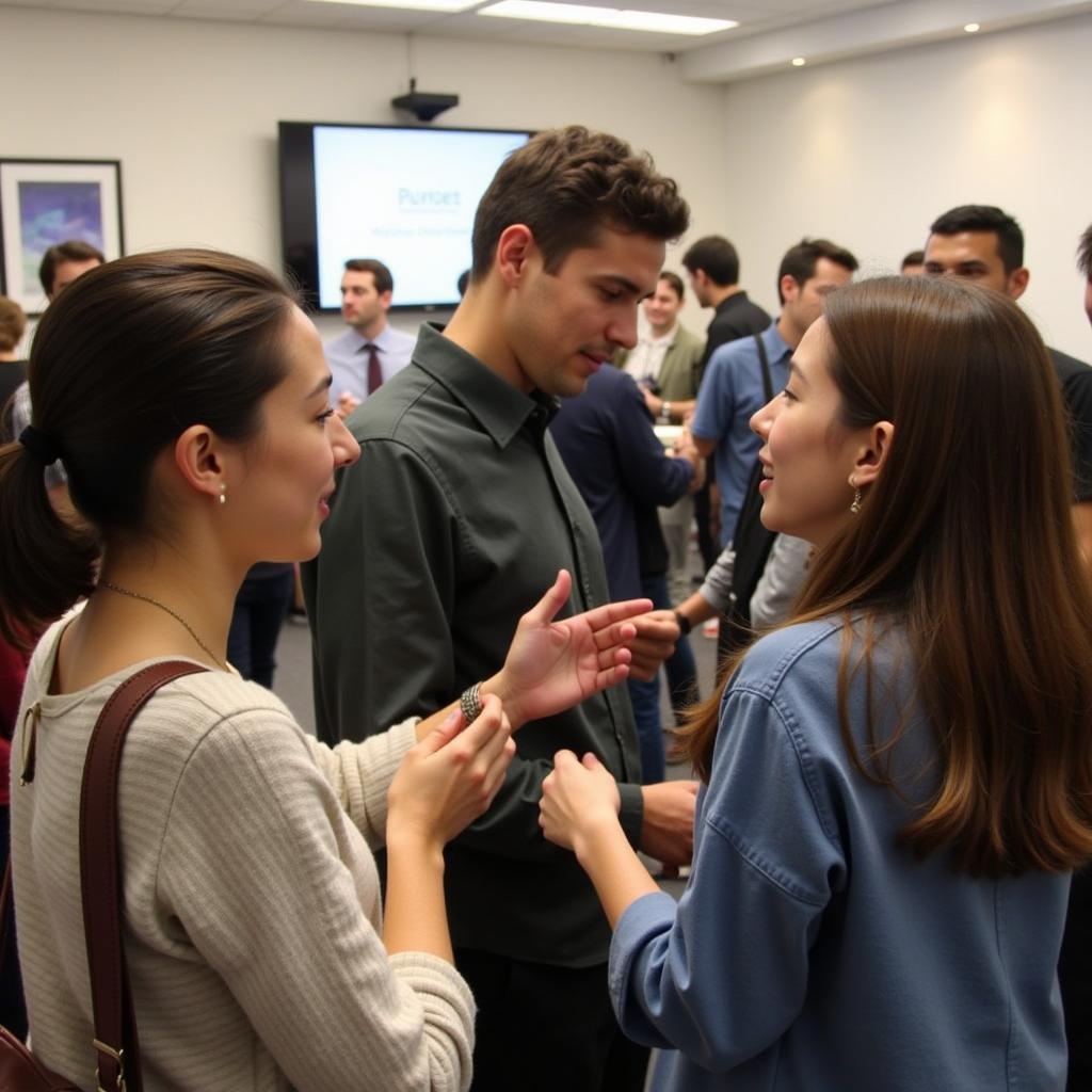 Students networking at an HSS Summer Research Fellowship event