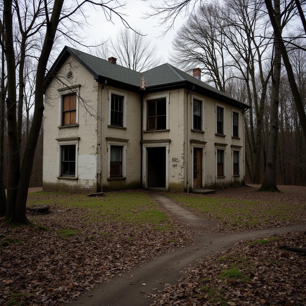 An old, abandoned building within Huntsville Research Park