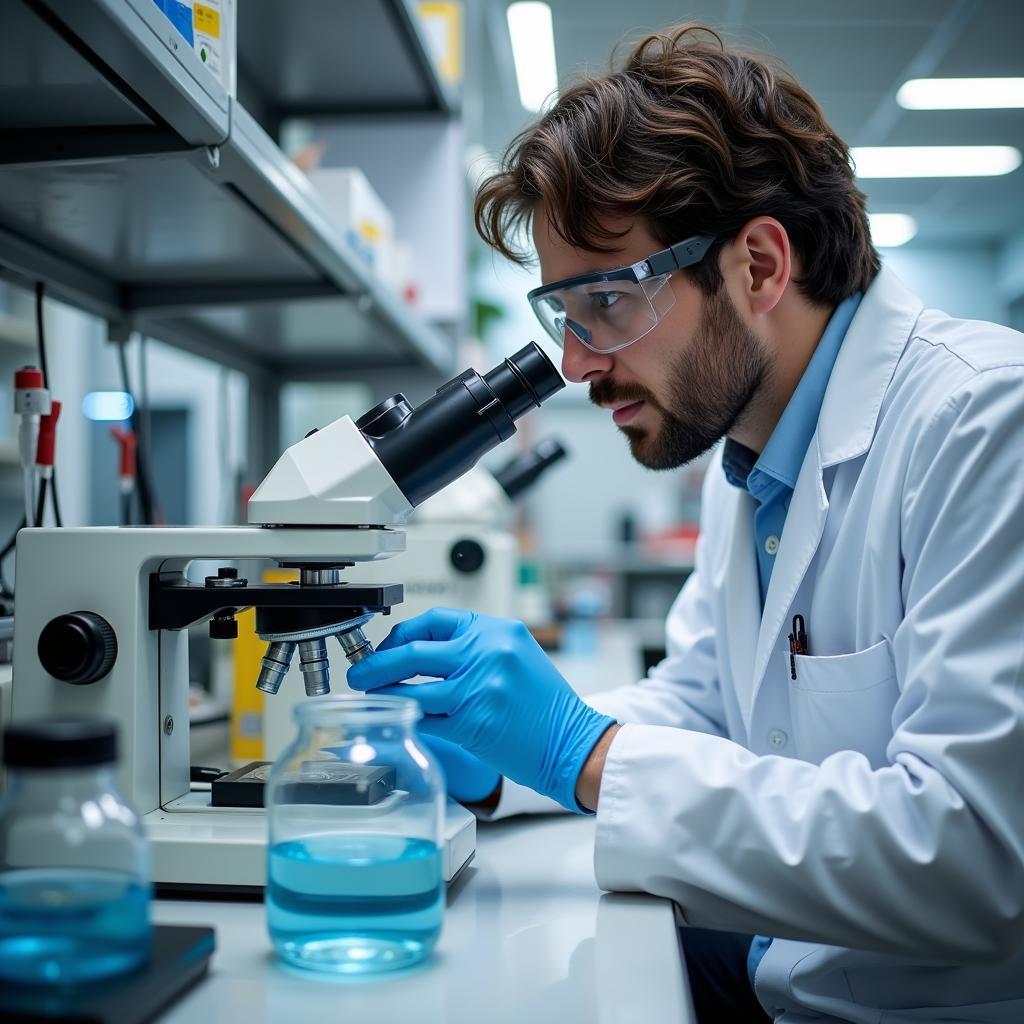 Hydrologist Performing Lab Analysis