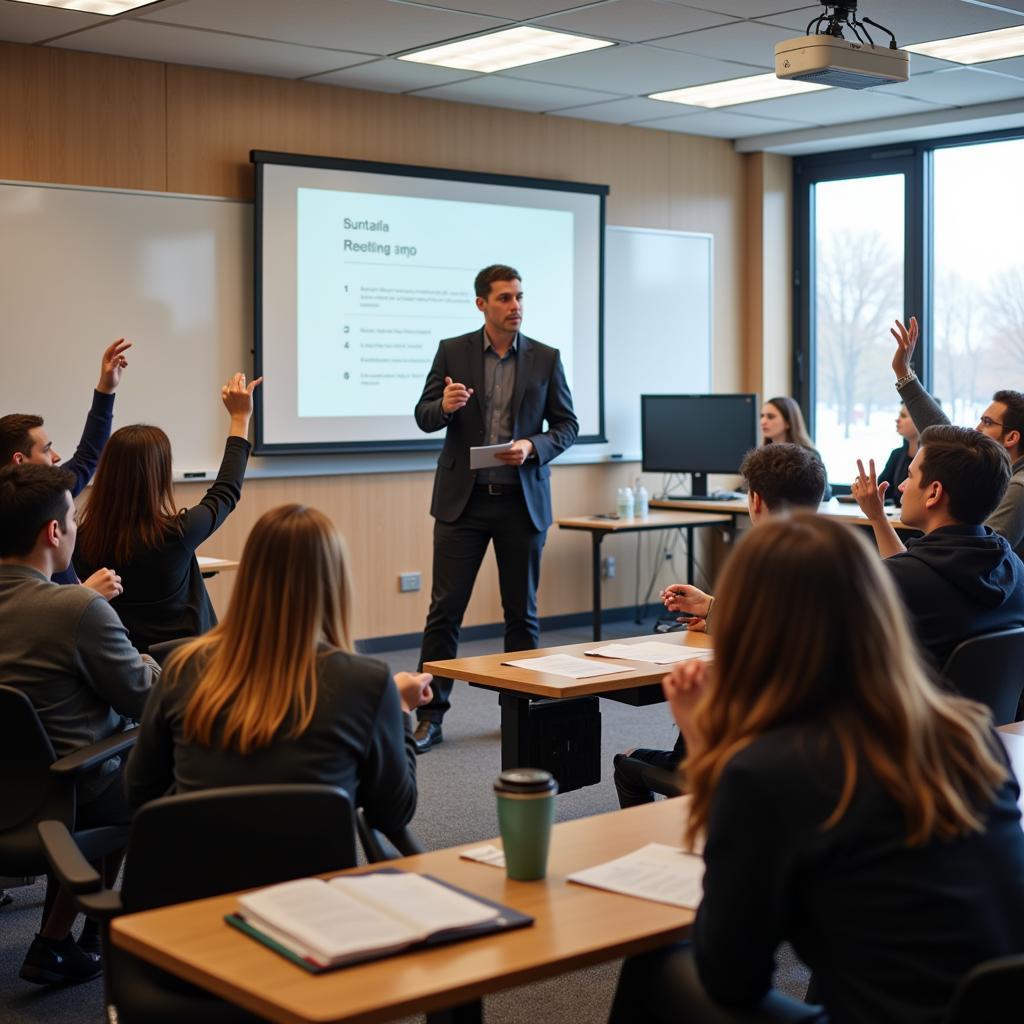 Students Actively Participating in Class Discussion