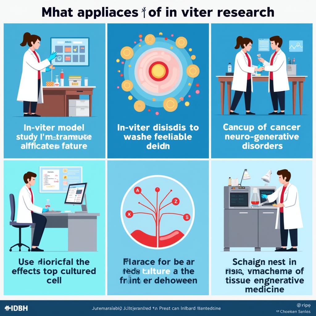 Various applications of in vitro research, including drug development and disease modeling.