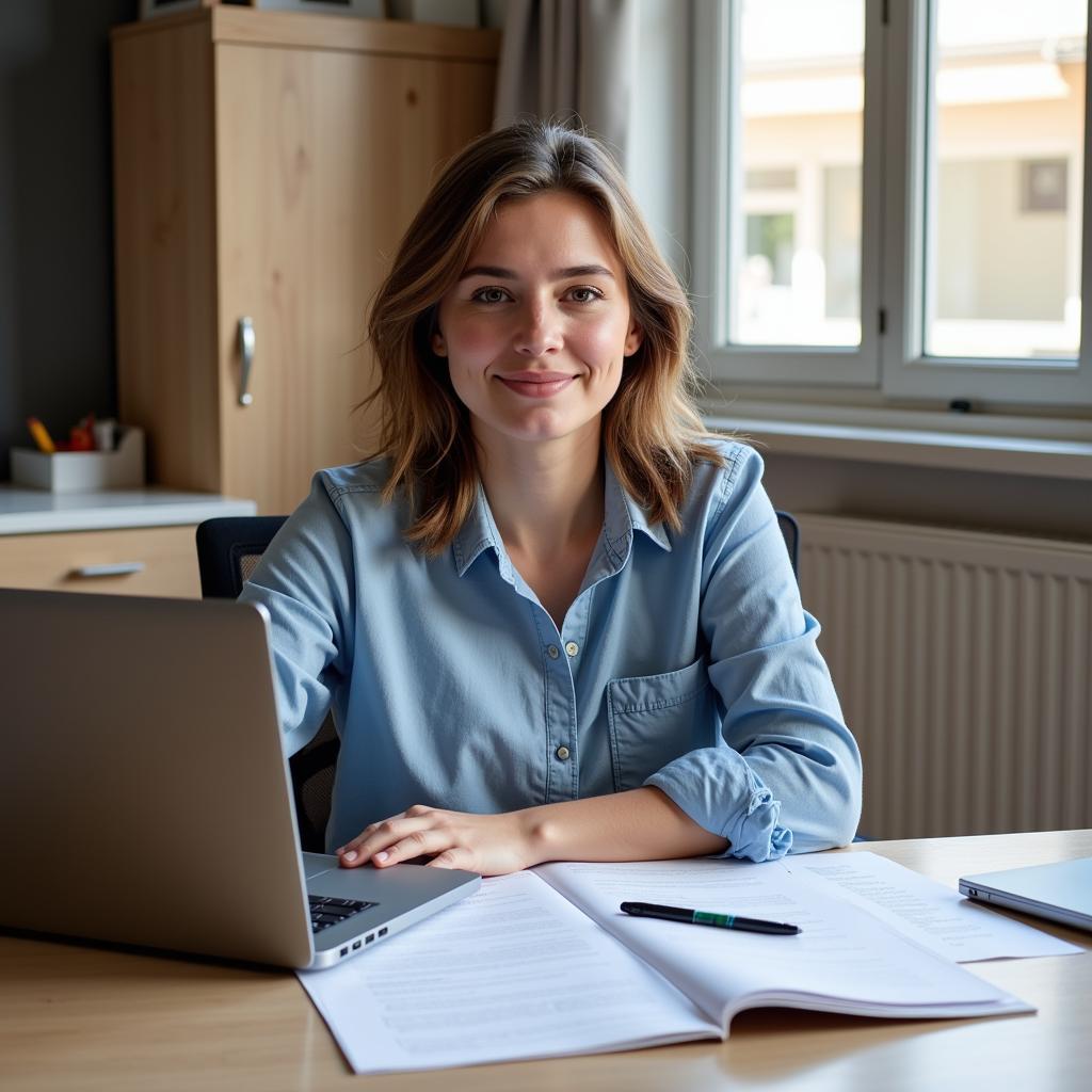 Job Seeker Preparing for Remote Interview