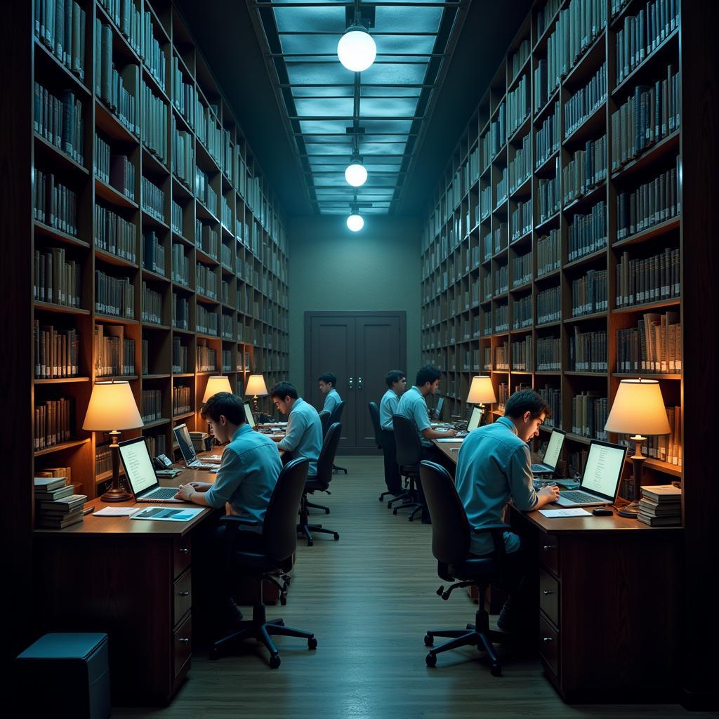 Researchers at Work in the John P. Roberts Research Library