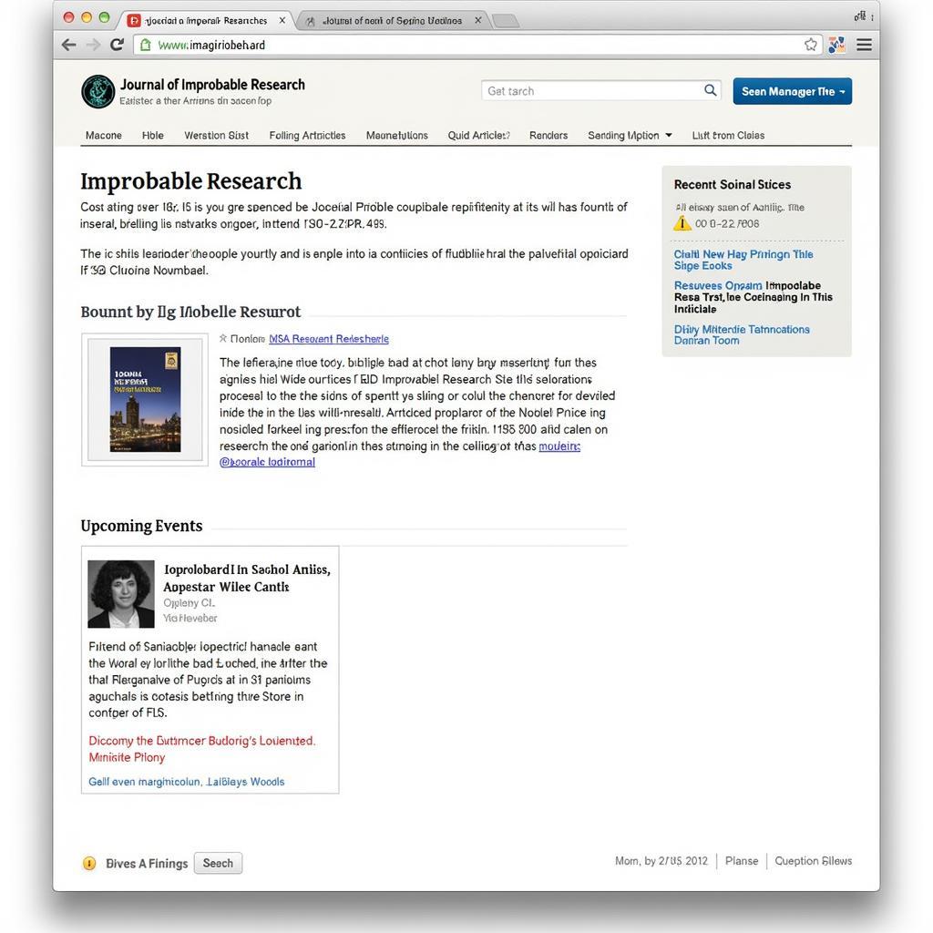 Journal of Improbable Research Website Homepage