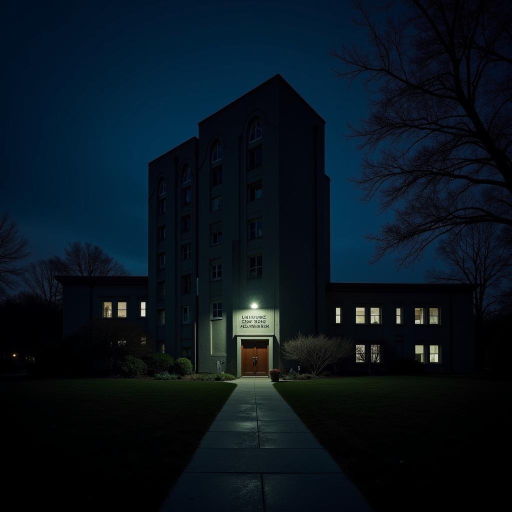 Lam Research Building M Exterior at Night