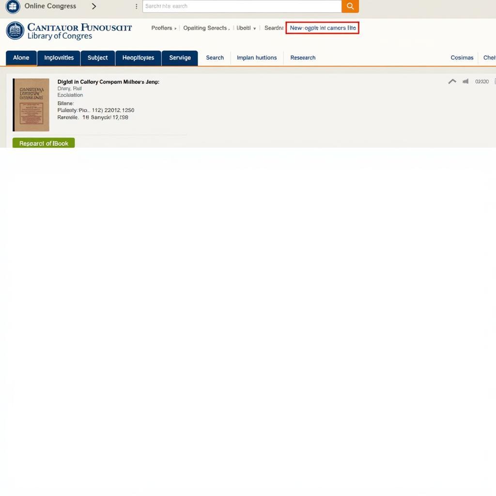 Library of Congress Online Catalog Interface