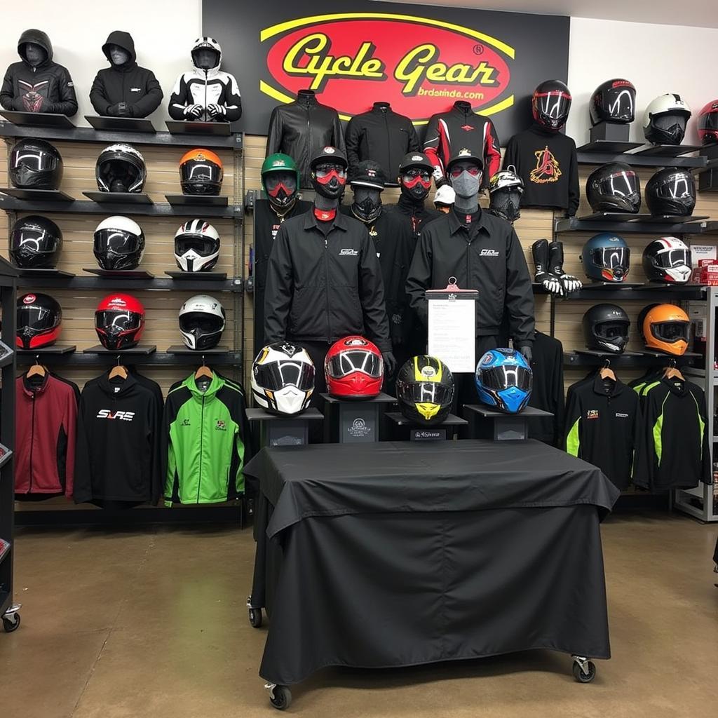 Motorcycle Gear Display at Cycle Gear Austin