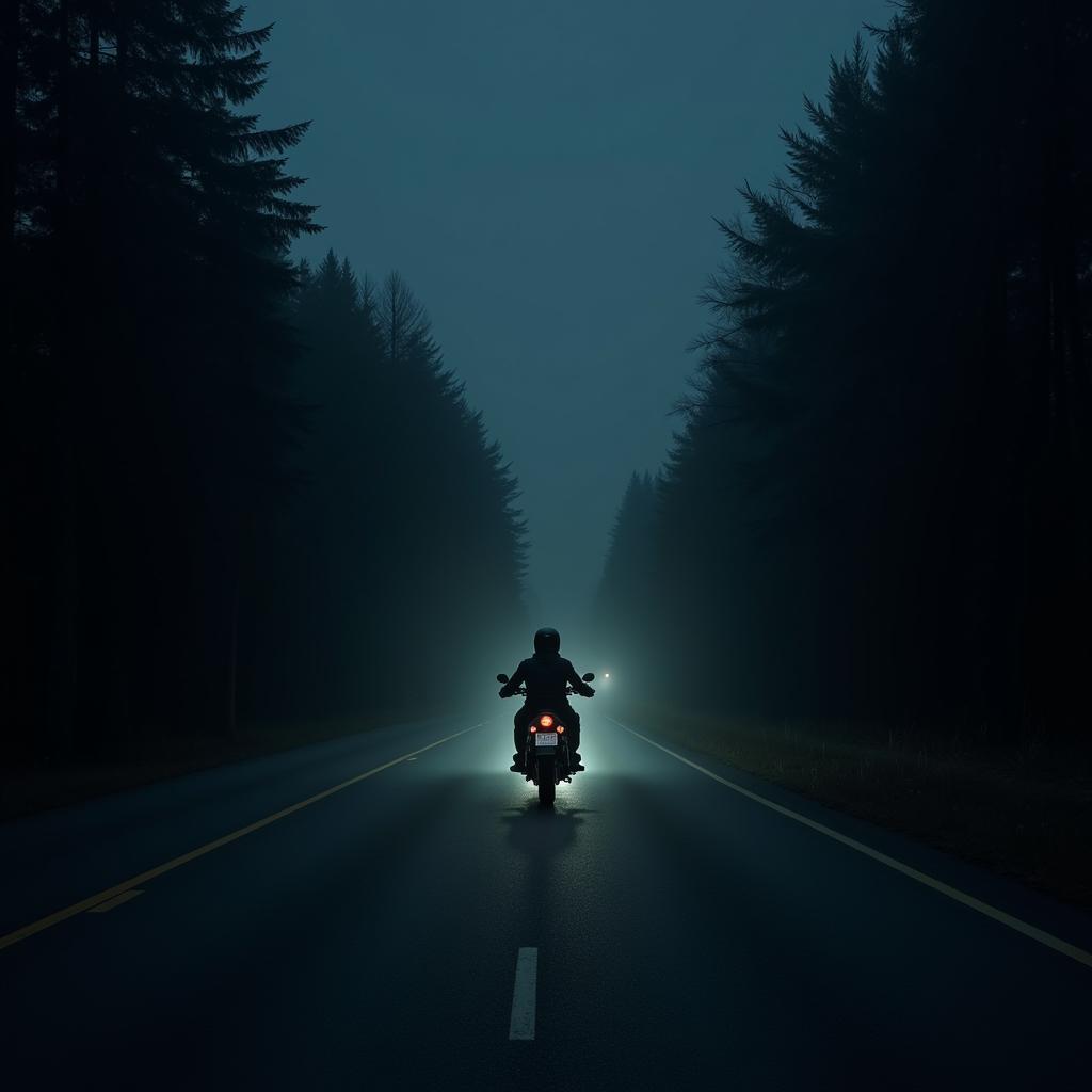 Motorcycle Paranormal Encounter on a Night Road