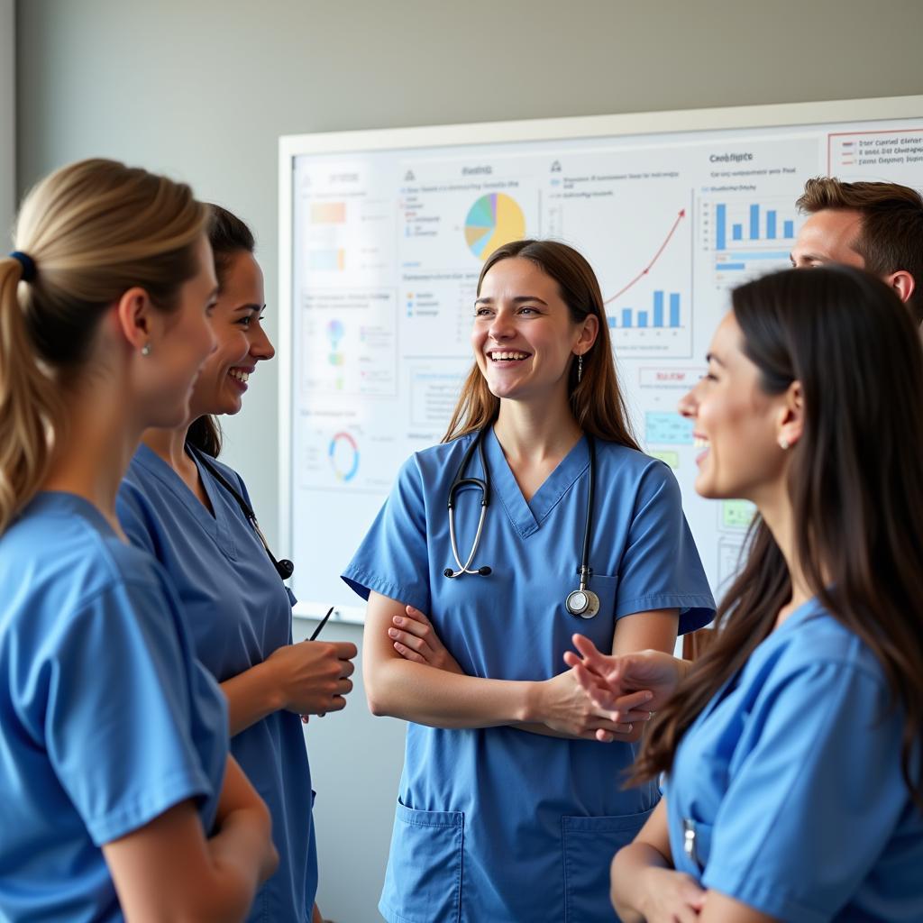 A group of nurse researchers collaborating on a project