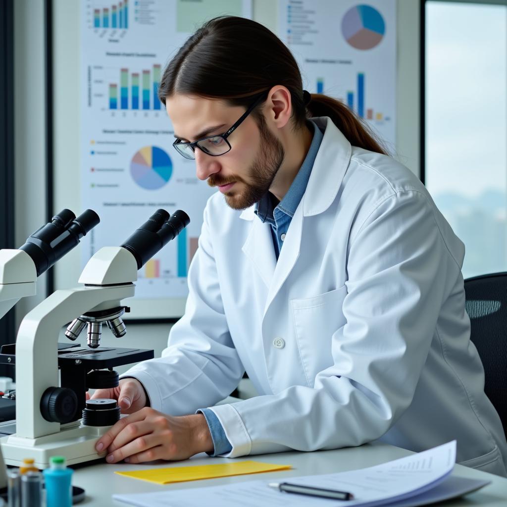 Scientist Analyzing Data in a Nutrition Research Lab