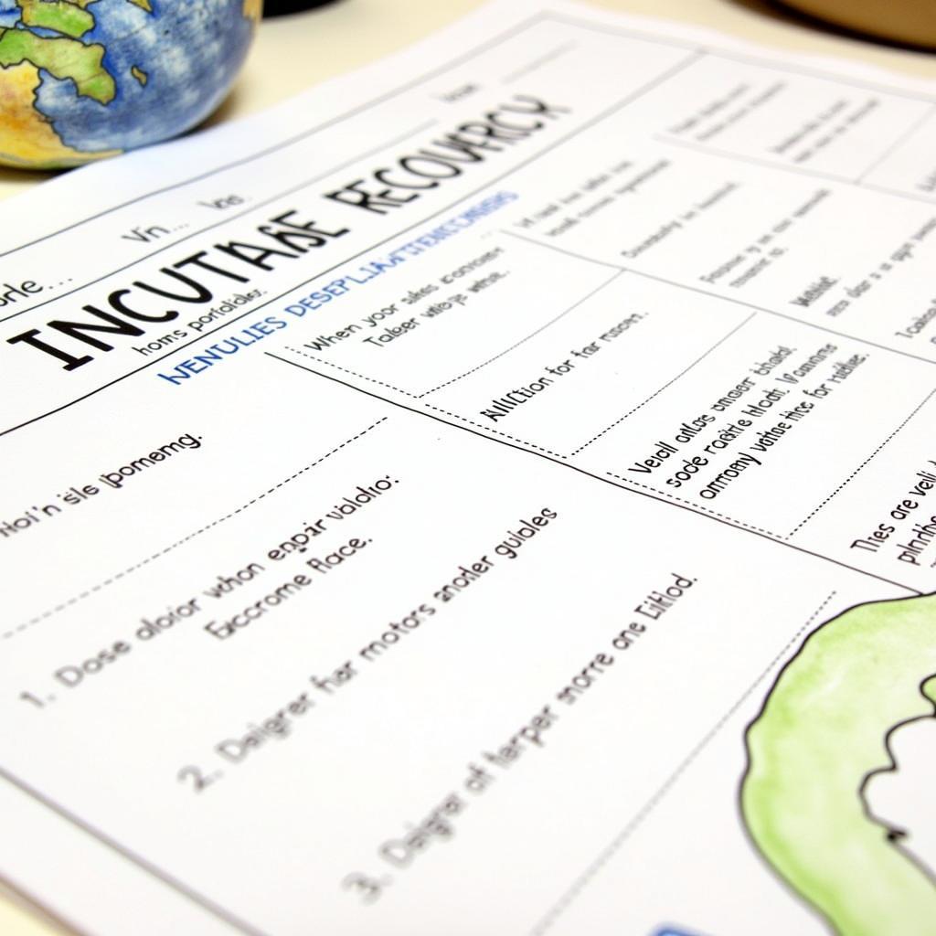 Well-Organized Country Research Data within a Graphic Organizer