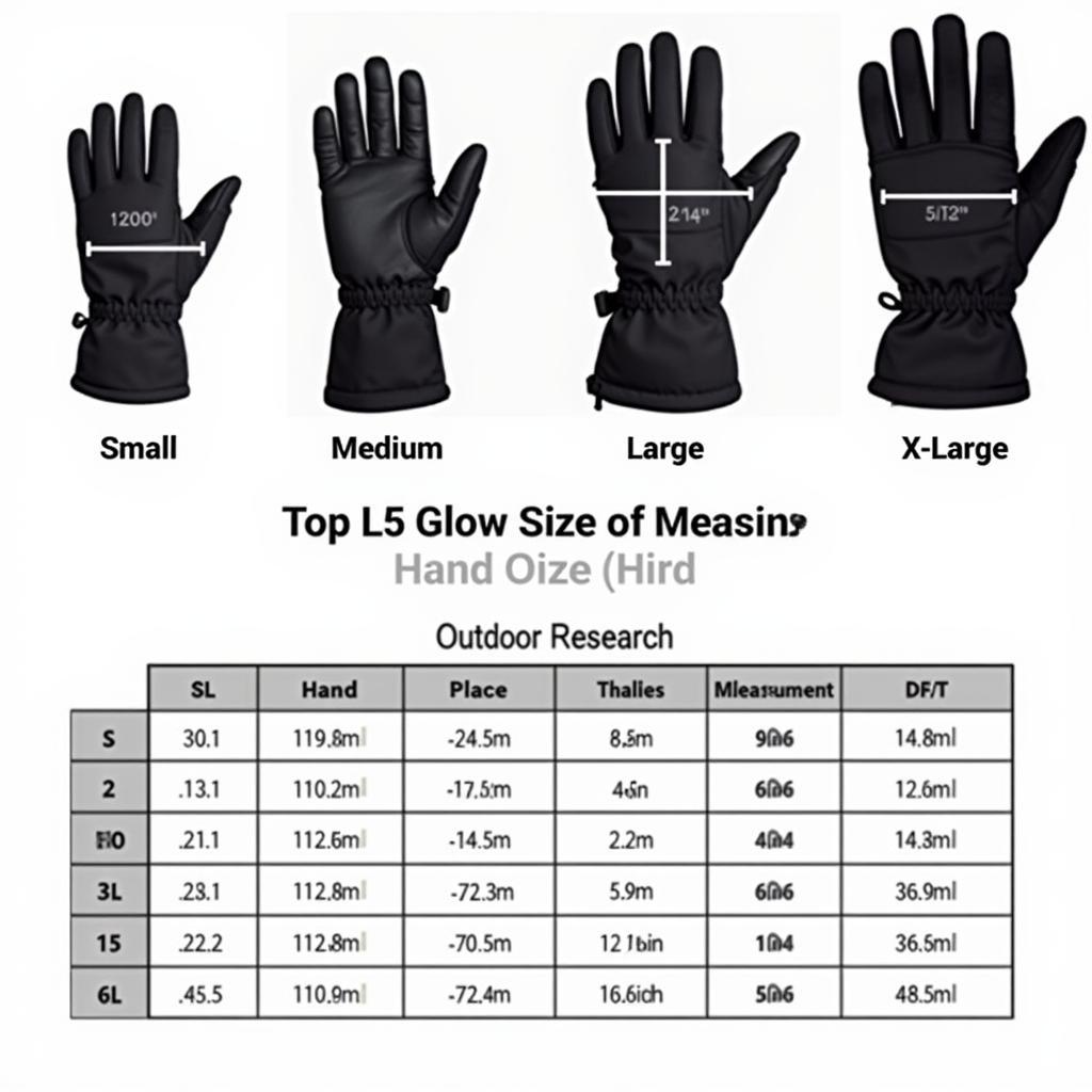 Outdoor Research Glove Size Chart Comparison