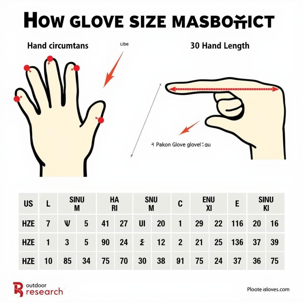 Outdoor Research Glove Size Chart Measurement