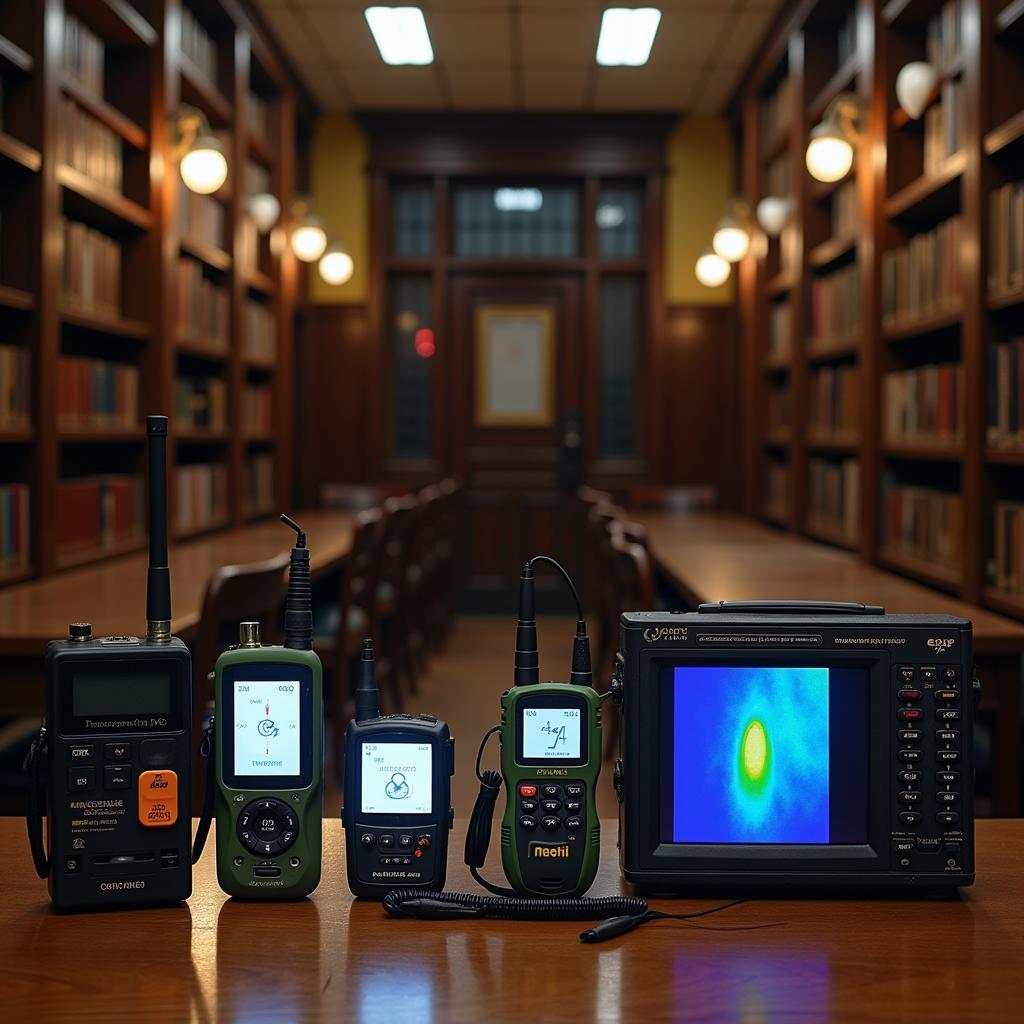 Paranormal Investigation Equipment inside a Library