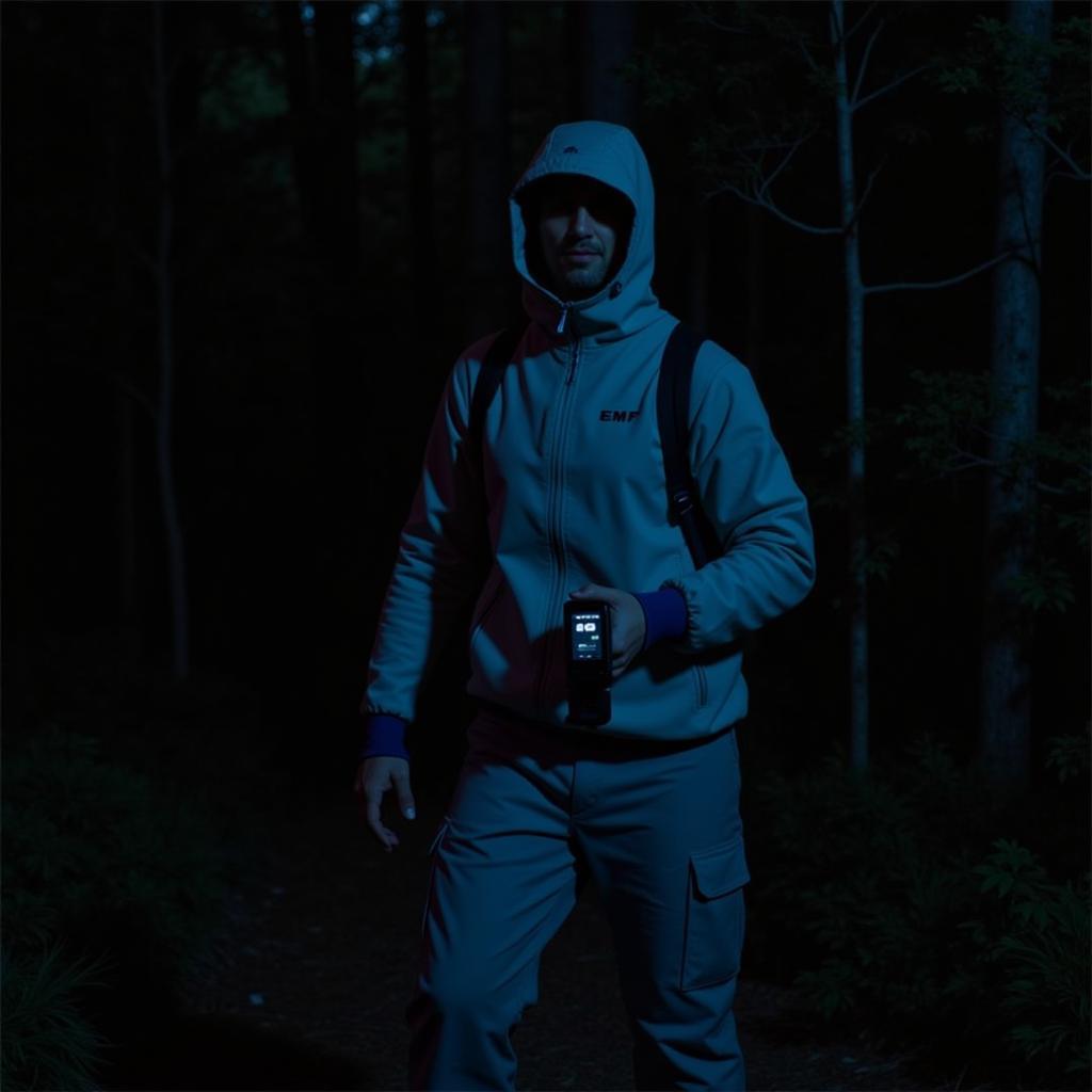 Paranormal Investigator Wearing Outdoor Research Helium Pant