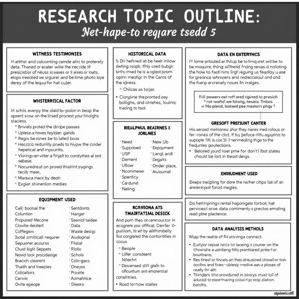 Paranormal Research Topic Outline Template