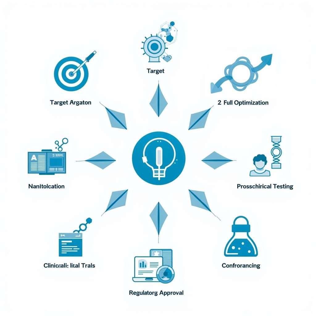 The drug discovery process in a pharmaceutical laboratory