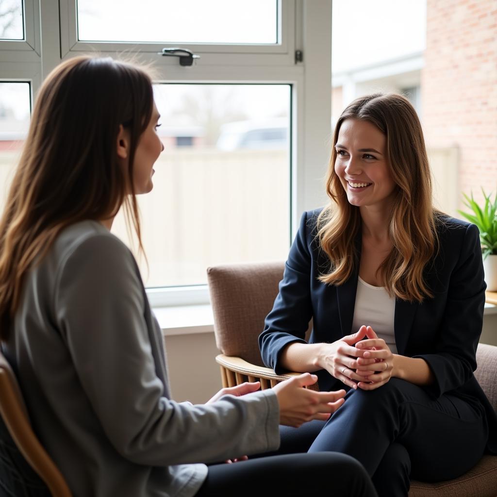 A therapist and patient in a therapy session