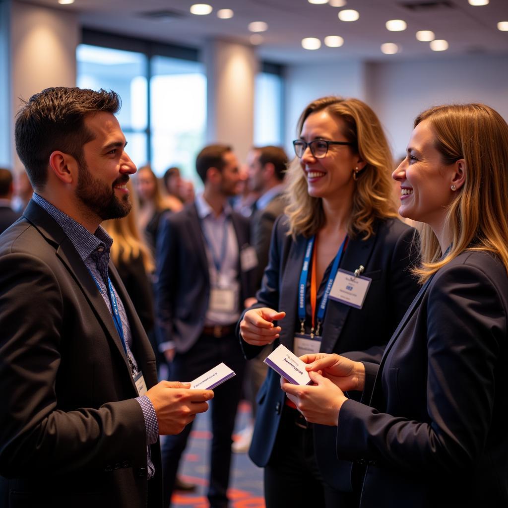 Attendees networking at the Quirks Market Research Conference