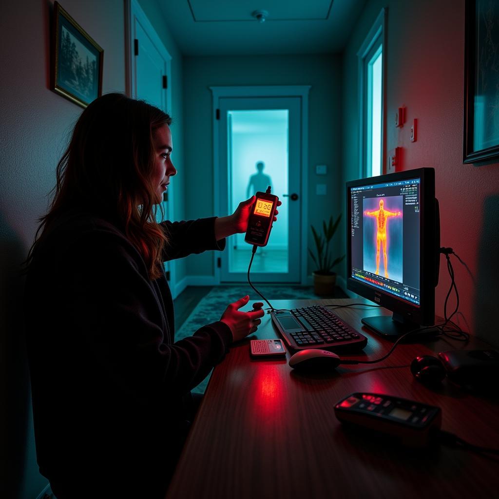 Research Assistant Professor Conducting a Paranormal Investigation