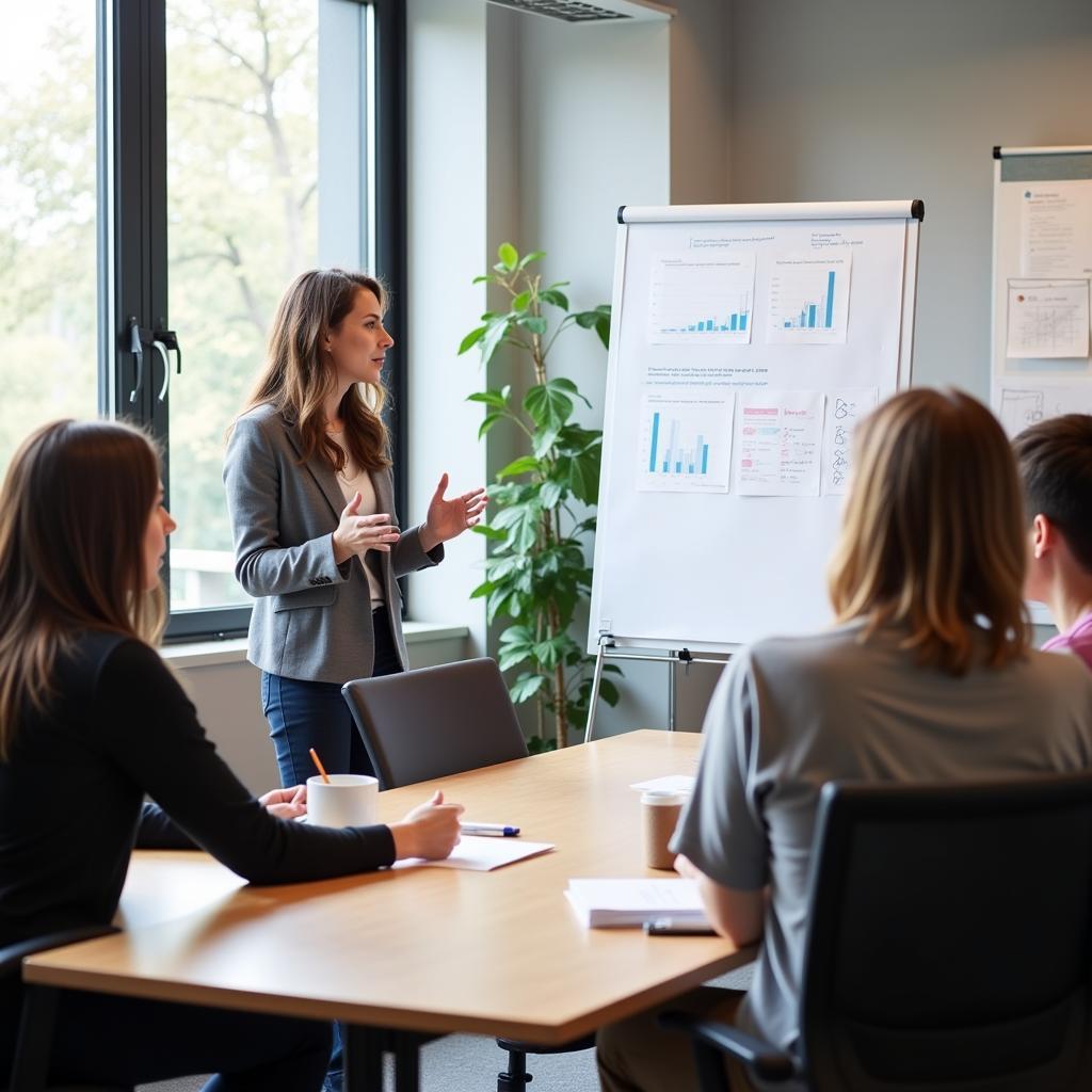 Research Coordinator Leading a Team Meeting