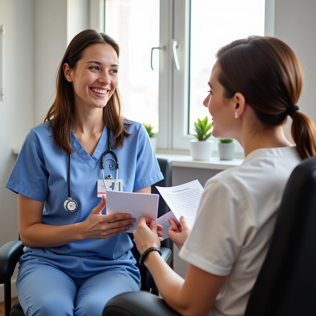 Research Nurse Interacting with a Patient