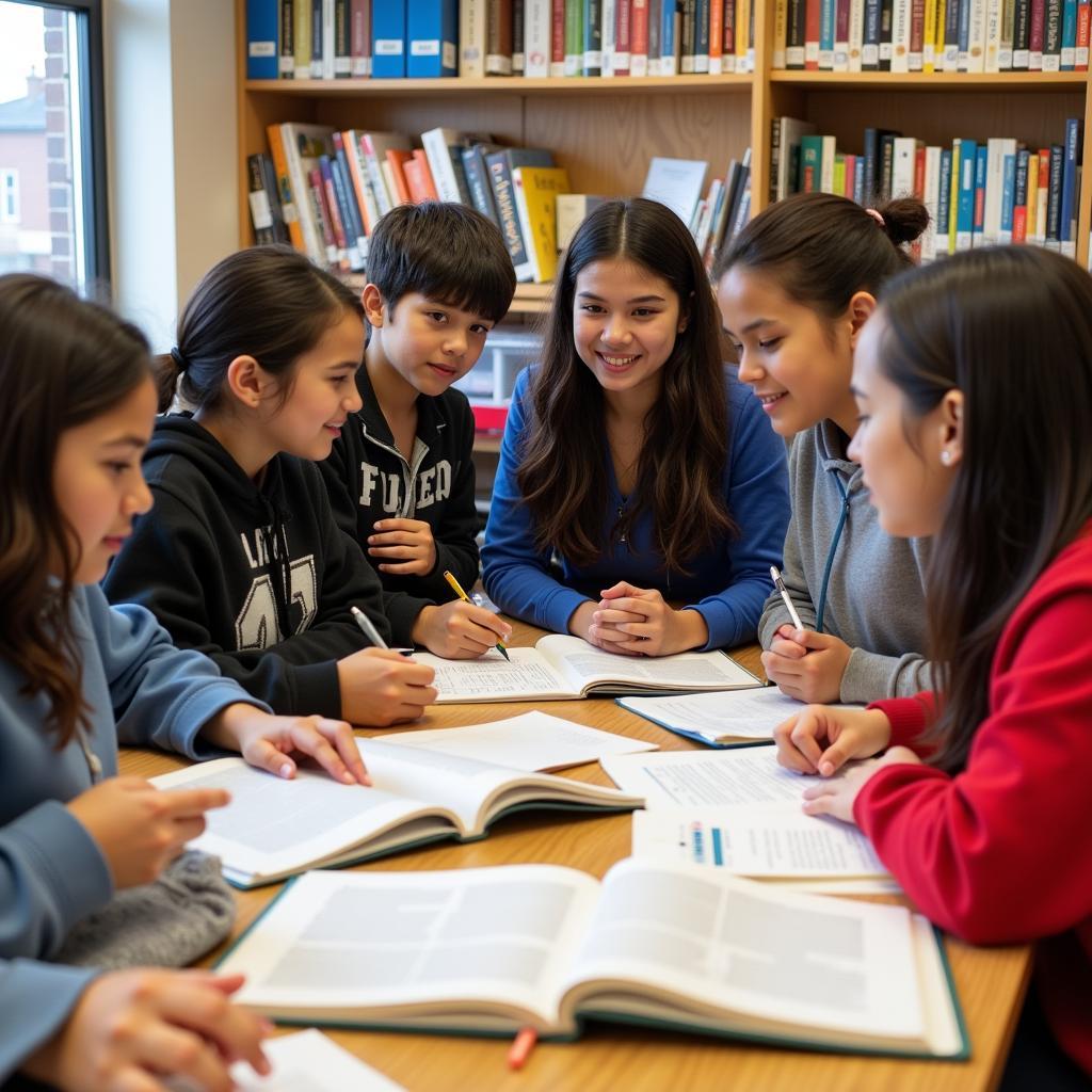 Students Collaborating on a Research Olympiad Project