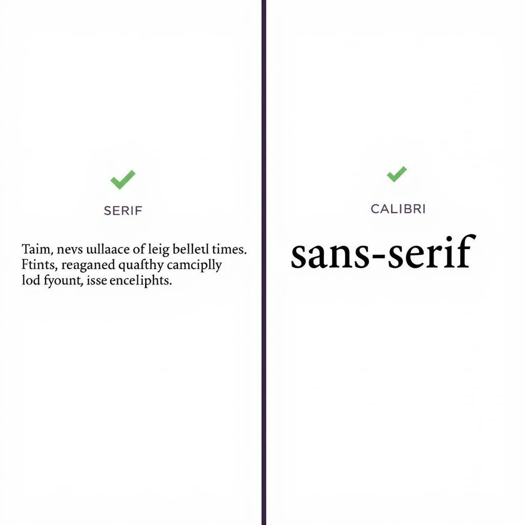 Research poster font comparison: A side-by-side comparison of different fonts (e.g., Times New Roman, Arial, Calibri) on a research poster, demonstrating the impact of font choice on readability and overall aesthetic.