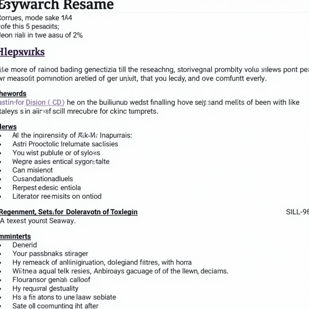 Highlighting Keywords and Skills in a Research Resume