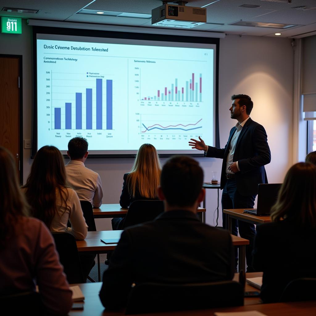 Researcher Presenting Findings at a Conference