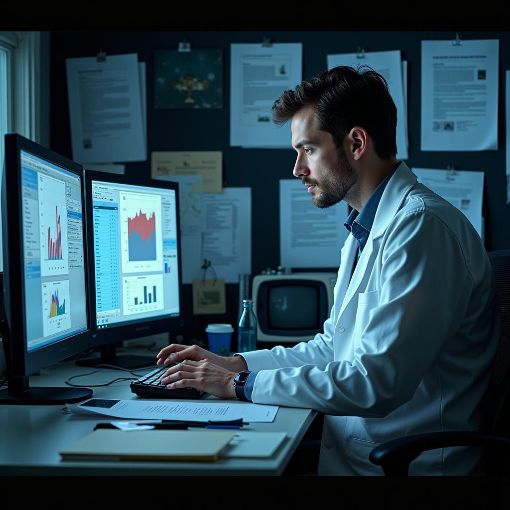 Scientist Analyzing Paranormal Data