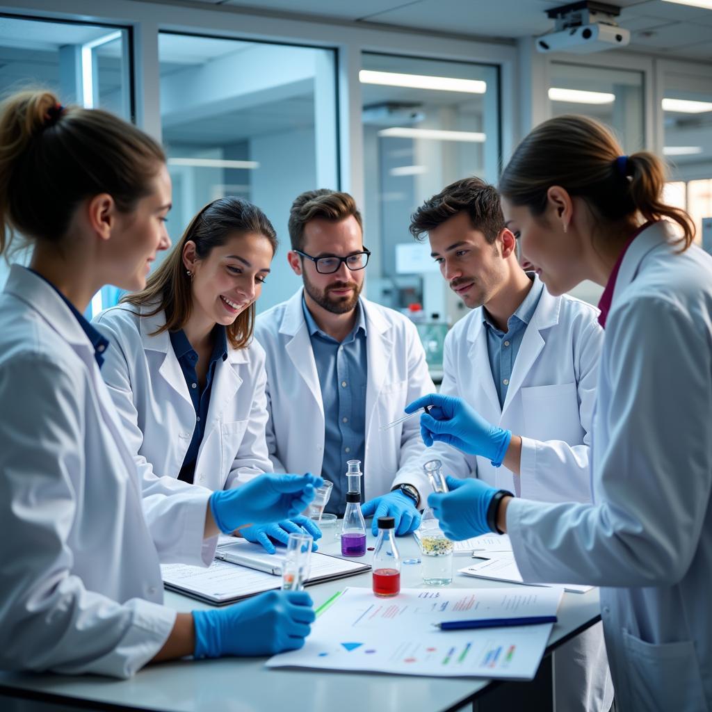 Scientists Collaborating in a Lab