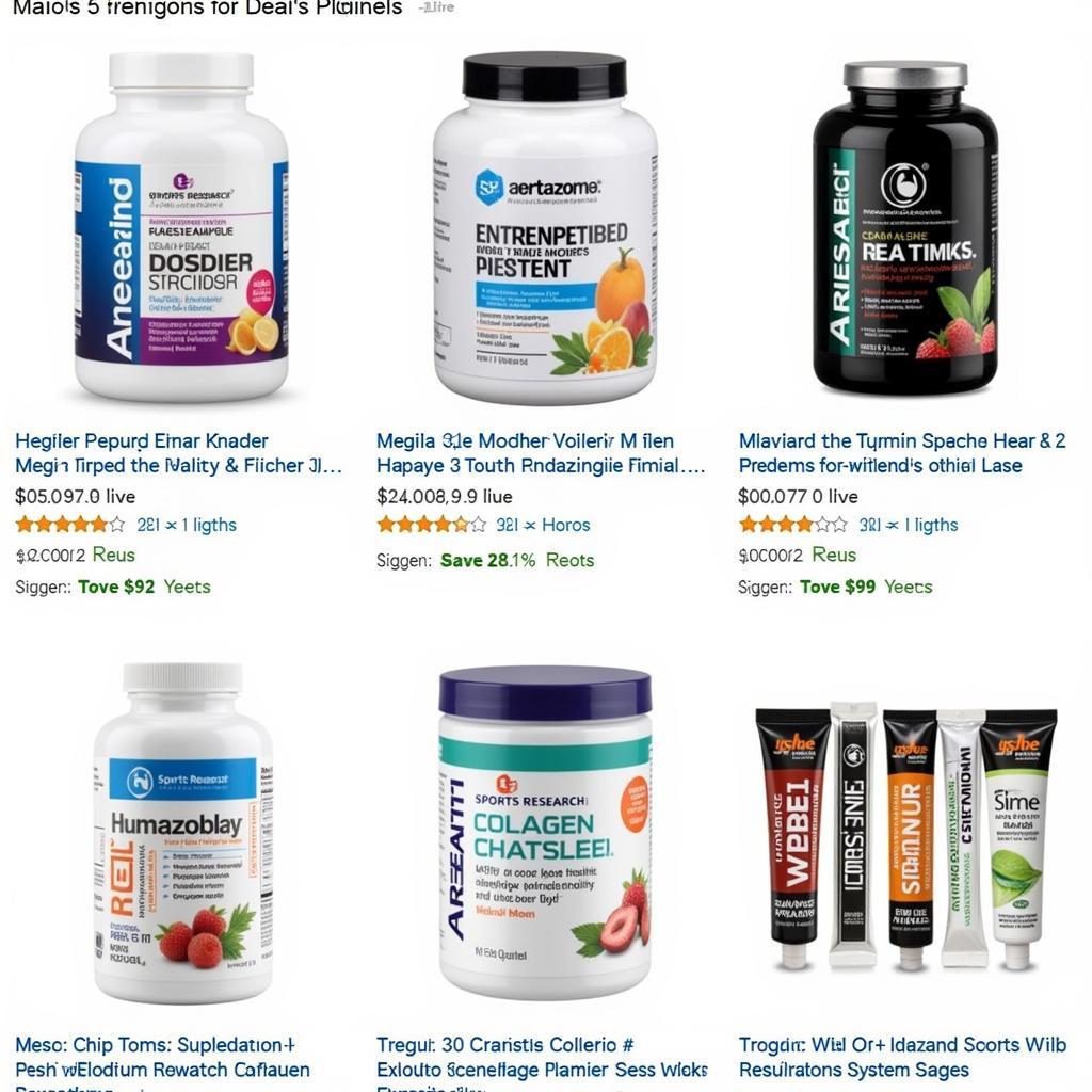 Sports Research Product Lineup on Amazon