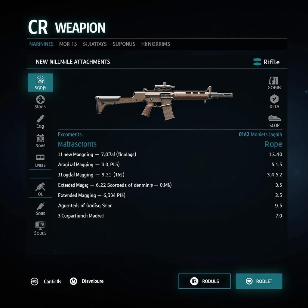 Starfield Weapon Modification Screen