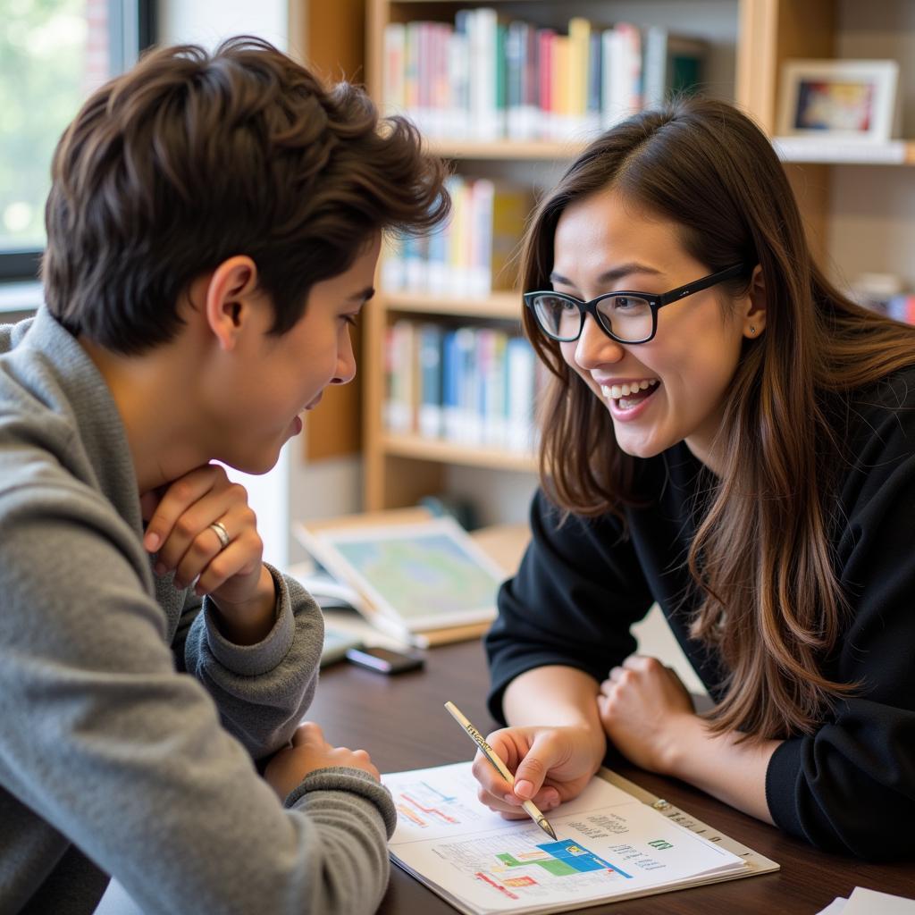 Student Collaborating with Professor on Research Project