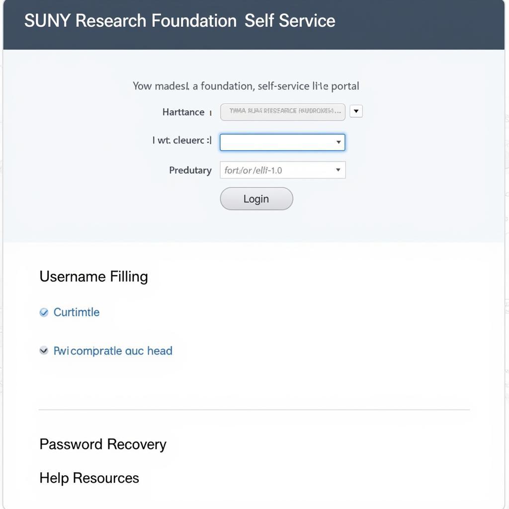 SUNY Research Foundation Self Service Login Screen